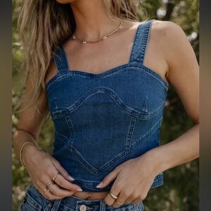 NWT Sz S Vero Modo Denim Tank Top